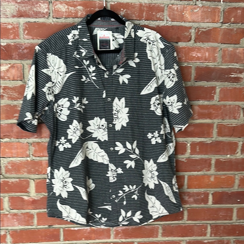 Burnside Black and White Casual Button Down Shirt